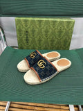 G Slides - Wheat [Denim/Gold Buckle]