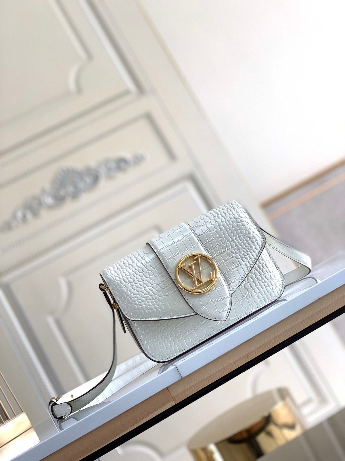 circle accessory white handbag